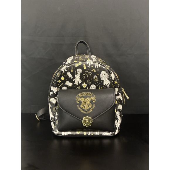 Loungefly Handbags - Loungefly Harry Potter Hogwarts Crest Mini Backpack Black/Gold